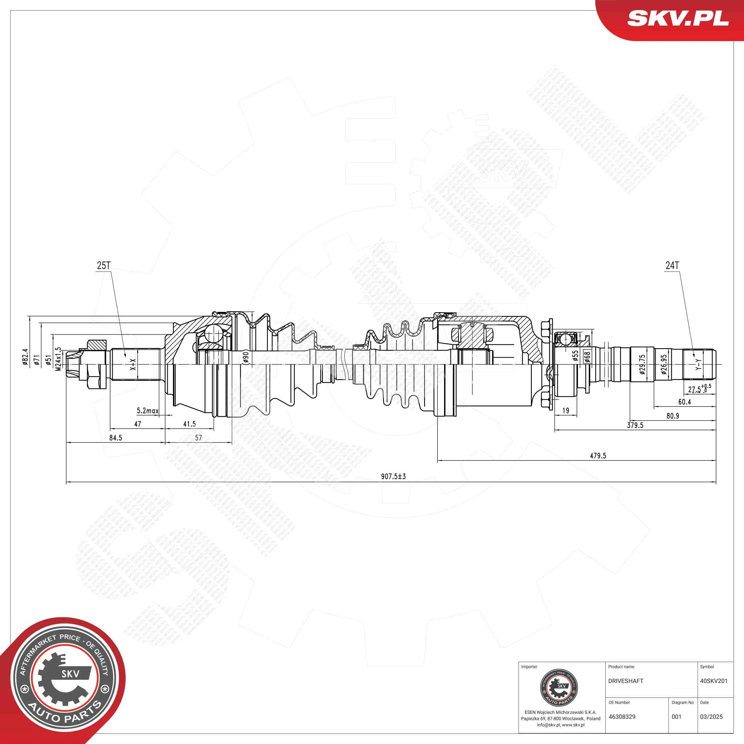 Antriebswelle Vorderachse rechts ESEN SKV 40SKV201