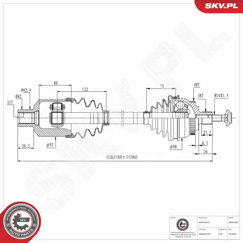 Antriebswelle Vorderachse rechts ESEN SKV 40SKV206 Bild Antriebswelle Vorderachse rechts ESEN SKV 40SKV206