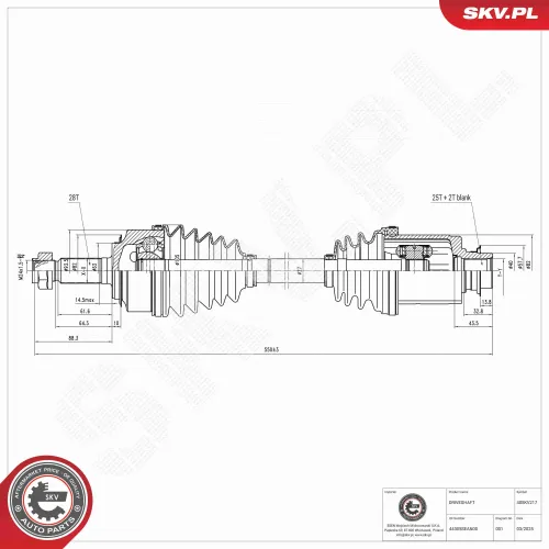 Antriebswelle Vorderachse rechts ESEN SKV 40SKV217 Bild Antriebswelle Vorderachse rechts ESEN SKV 40SKV217