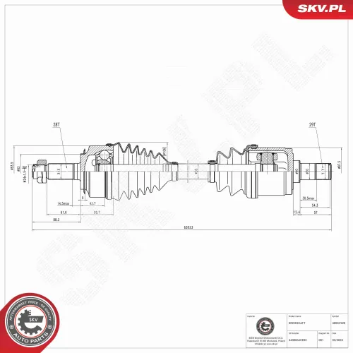 Antriebswelle Vorderachse links ESEN SKV 40SKV220 Bild Antriebswelle Vorderachse links ESEN SKV 40SKV220