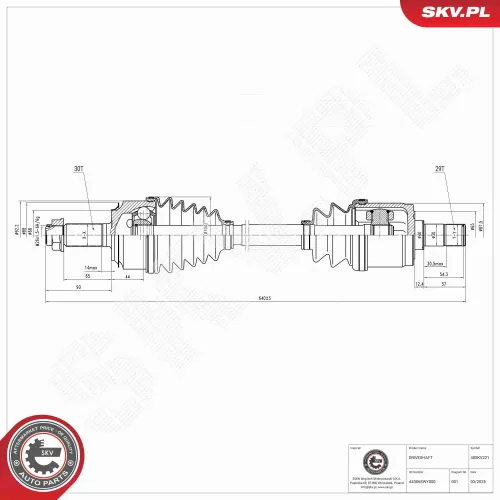 Antriebswelle Vorderachse links ESEN SKV 40SKV221 Bild Antriebswelle Vorderachse links ESEN SKV 40SKV221