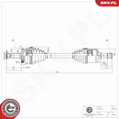 Antriebswelle Vorderachse links ESEN SKV 40SKV223 Bild Antriebswelle Vorderachse links ESEN SKV 40SKV223