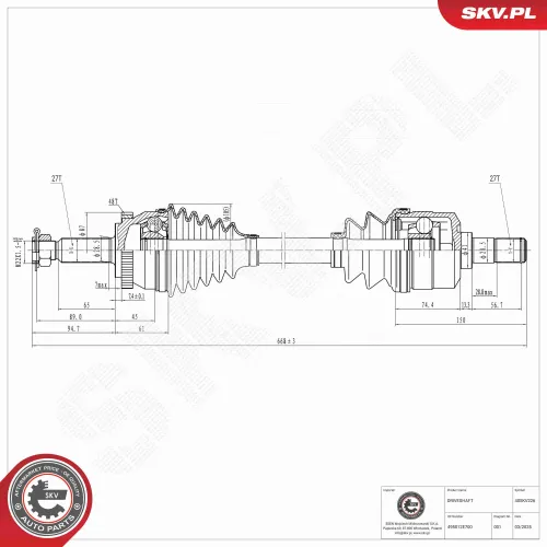 Antriebswelle Vorderachse links ESEN SKV 40SKV226 Bild Antriebswelle Vorderachse links ESEN SKV 40SKV226