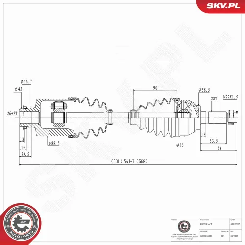 Antriebswelle Vorderachse rechts ESEN SKV 40SKV227 Bild Antriebswelle Vorderachse rechts ESEN SKV 40SKV227