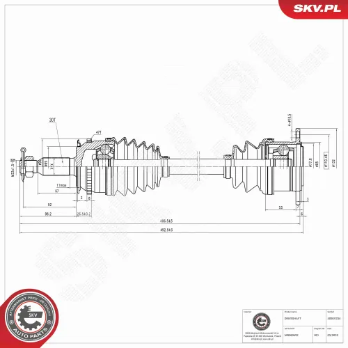 Antriebswelle Vorderachse rechts ESEN SKV 40SKV234 Bild Antriebswelle Vorderachse rechts ESEN SKV 40SKV234