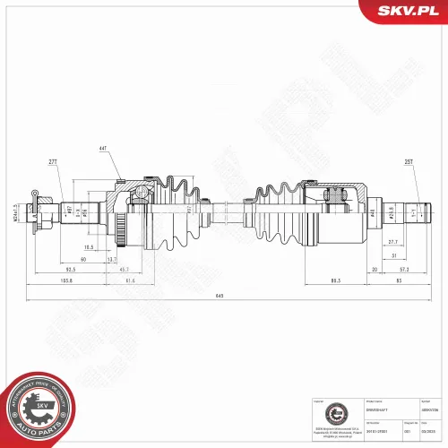 Antriebswelle Vorderachse links ESEN SKV 40SKV236 Bild Antriebswelle Vorderachse links ESEN SKV 40SKV236