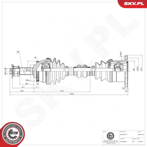 Antriebswelle Vorderachse rechts ESEN SKV 40SKV242 Bild Antriebswelle Vorderachse rechts ESEN SKV 40SKV242
