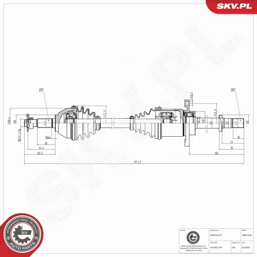 Antriebswelle Vorderachse rechts ESEN SKV 40SKV243 Bild Antriebswelle Vorderachse rechts ESEN SKV 40SKV243