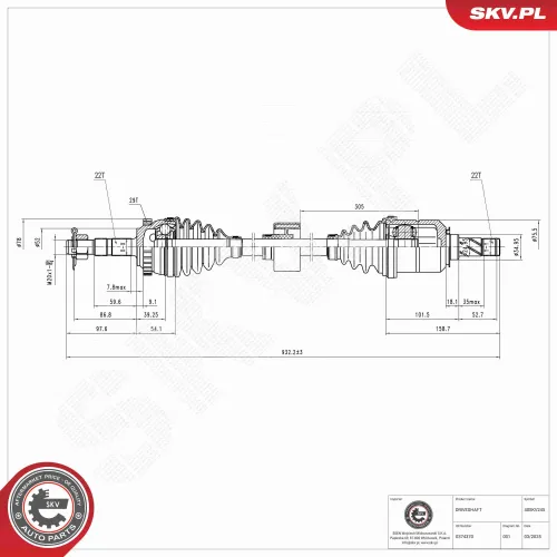 Antriebswelle Vorderachse rechts ESEN SKV 40SKV245 Bild Antriebswelle Vorderachse rechts ESEN SKV 40SKV245