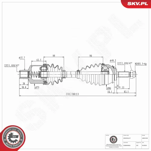 Antriebswelle Vorderachse rechts ESEN SKV 40SKV250 Bild Antriebswelle Vorderachse rechts ESEN SKV 40SKV250