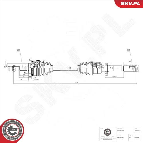 Antriebswelle Vorderachse rechts ESEN SKV 40SKV254 Bild Antriebswelle Vorderachse rechts ESEN SKV 40SKV254