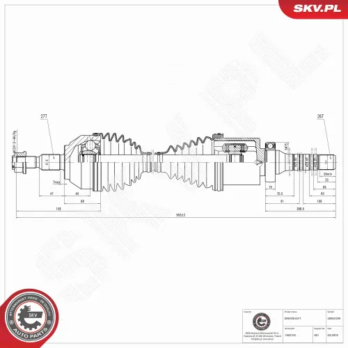 Antriebswelle Vorderachse rechts ESEN SKV 40SKV259 Bild Antriebswelle Vorderachse rechts ESEN SKV 40SKV259