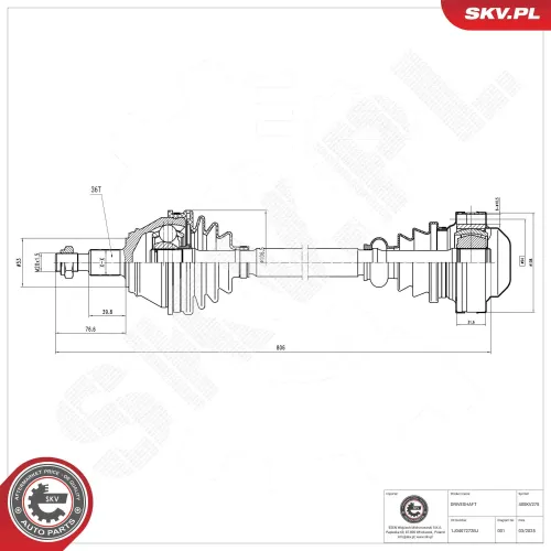 Antriebswelle Vorderachse rechts ESEN SKV 40SKV275 Bild Antriebswelle Vorderachse rechts ESEN SKV 40SKV275