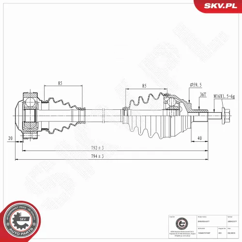 Antriebswelle Vorderachse rechts ESEN SKV 40SKV277 Bild Antriebswelle Vorderachse rechts ESEN SKV 40SKV277