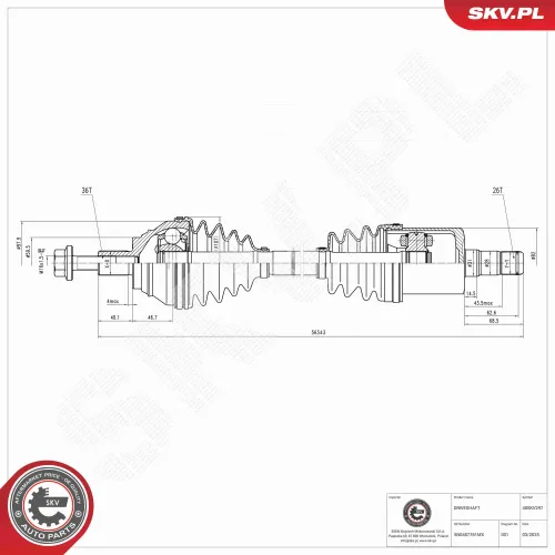 Antriebswelle Vorderachse links ESEN SKV 40SKV297 Bild Antriebswelle Vorderachse links ESEN SKV 40SKV297