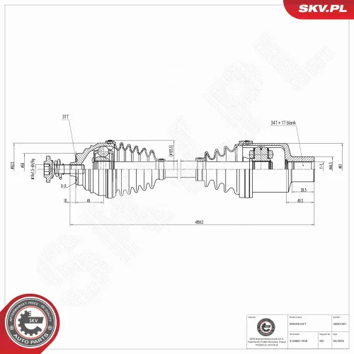 Antriebswelle ESEN SKV 40SKV301 Bild Antriebswelle ESEN SKV 40SKV301