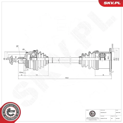 Antriebswelle Vorderachse links ESEN SKV 40SKV309 Bild Antriebswelle Vorderachse links ESEN SKV 40SKV309