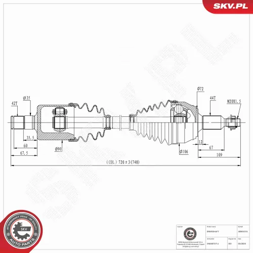 Antriebswelle Vorderachse links ESEN SKV 40SKV315 Bild Antriebswelle Vorderachse links ESEN SKV 40SKV315