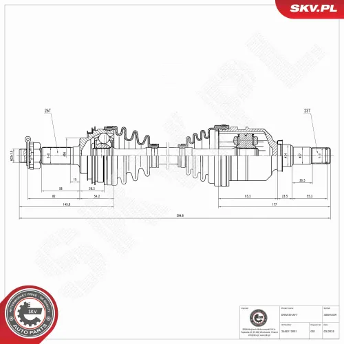 Antriebswelle Vorderachse links ESEN SKV 40SKV329 Bild Antriebswelle Vorderachse links ESEN SKV 40SKV329