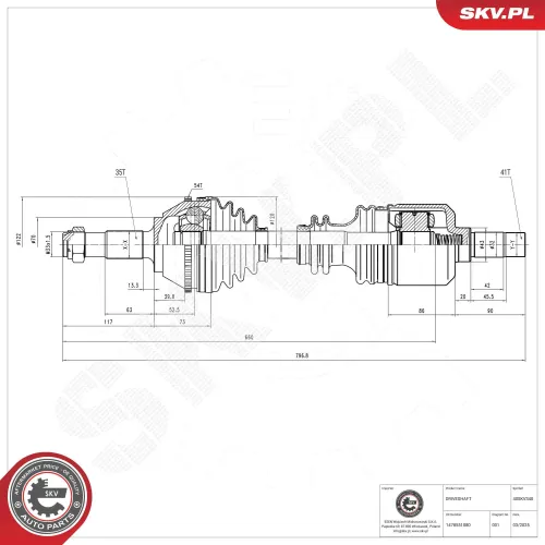 Antriebswelle Vorderachse links ESEN SKV 40SKV340 Bild Antriebswelle Vorderachse links ESEN SKV 40SKV340