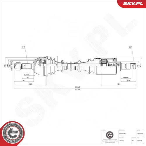 Antriebswelle Vorderachse links ESEN SKV 40SKV344 Bild Antriebswelle Vorderachse links ESEN SKV 40SKV344
