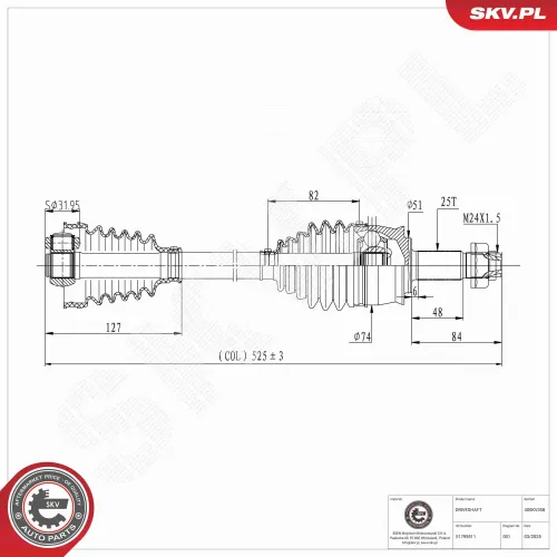 Antriebswelle ESEN SKV 40SKV358 Bild Antriebswelle ESEN SKV 40SKV358