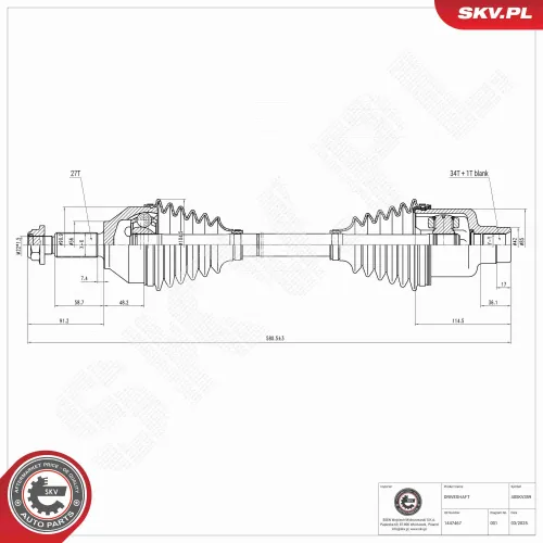 Antriebswelle Vorderachse rechts ESEN SKV 40SKV359 Bild Antriebswelle Vorderachse rechts ESEN SKV 40SKV359