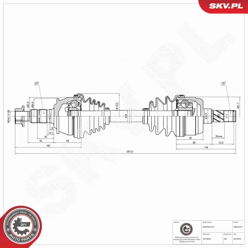 Antriebswelle Vorderachse links ESEN SKV 40SKV371 Bild Antriebswelle Vorderachse links ESEN SKV 40SKV371
