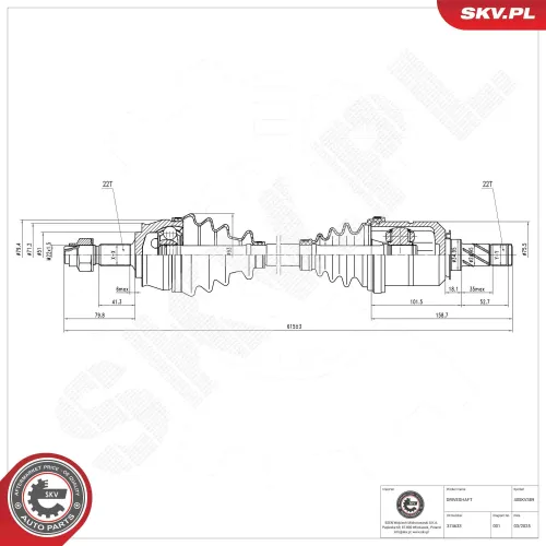 Antriebswelle Vorderachse links ESEN SKV 40SKV389 Bild Antriebswelle Vorderachse links ESEN SKV 40SKV389