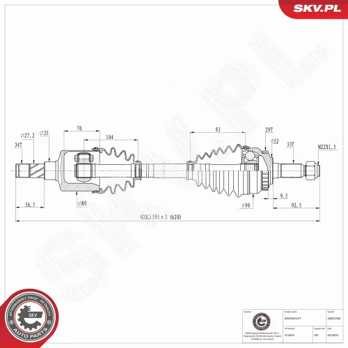 Antriebswelle Vorderachse links ESEN SKV 40SKV390 Bild Antriebswelle Vorderachse links ESEN SKV 40SKV390
