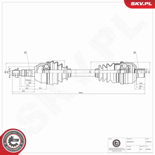 Antriebswelle Vorderachse rechts ESEN SKV 40SKV391 Bild Antriebswelle Vorderachse rechts ESEN SKV 40SKV391