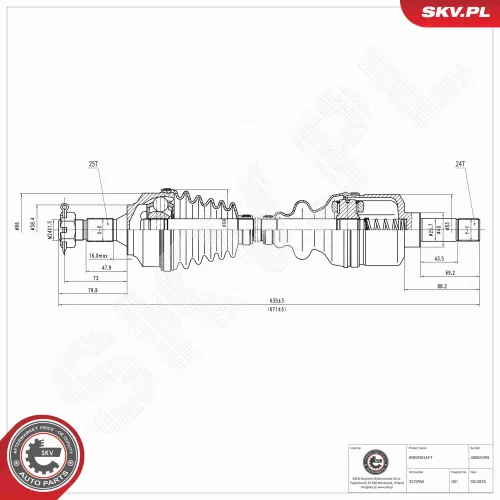 Antriebswelle Vorderachse links ESEN SKV 40SKV393 Bild Antriebswelle Vorderachse links ESEN SKV 40SKV393