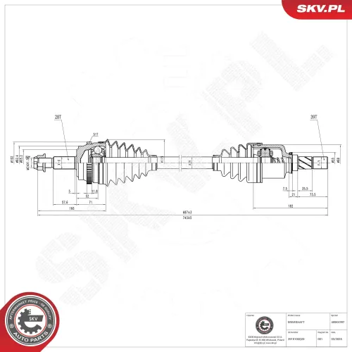 Antriebswelle Vorderachse links ESEN SKV 40SKV397 Bild Antriebswelle Vorderachse links ESEN SKV 40SKV397