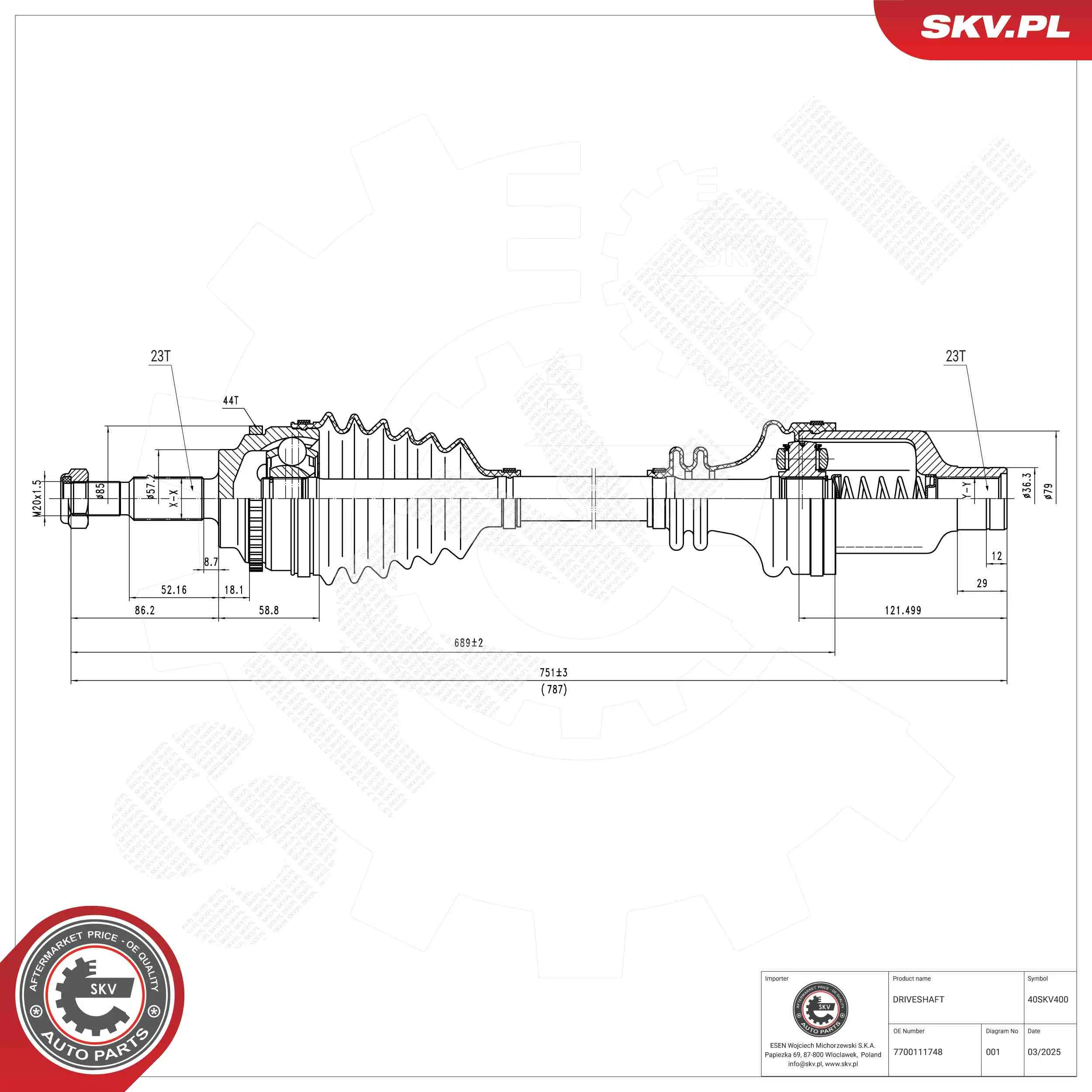 Bremssattel Vorderachse links ESEN SKV 45SKV201