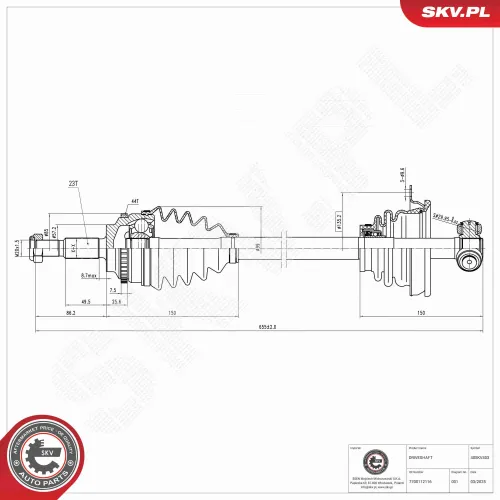 Antriebswelle Vorderachse links ESEN SKV 40SKV403 Bild Antriebswelle Vorderachse links ESEN SKV 40SKV403