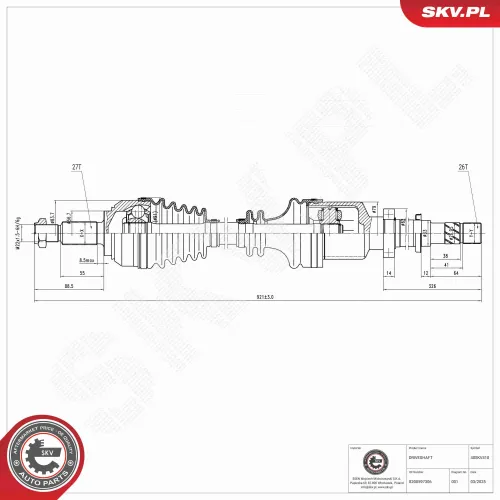 Antriebswelle Vorderachse rechts ESEN SKV 40SKV410 Bild Antriebswelle Vorderachse rechts ESEN SKV 40SKV410