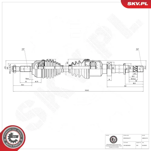 Antriebswelle Vorderachse rechts ESEN SKV 40SKV413 Bild Antriebswelle Vorderachse rechts ESEN SKV 40SKV413
