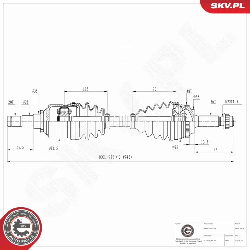 Antriebswelle Vorderachse rechts ESEN SKV 40SKV428 Bild Antriebswelle Vorderachse rechts ESEN SKV 40SKV428