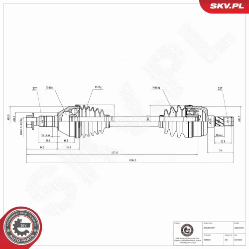 Antriebswelle Vorderachse links ESEN SKV 40SKV429 Bild Antriebswelle Vorderachse links ESEN SKV 40SKV429