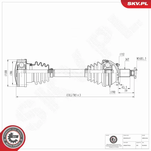 Antriebswelle Vorderachse rechts ESEN SKV 40SKV434 Bild Antriebswelle Vorderachse rechts ESEN SKV 40SKV434