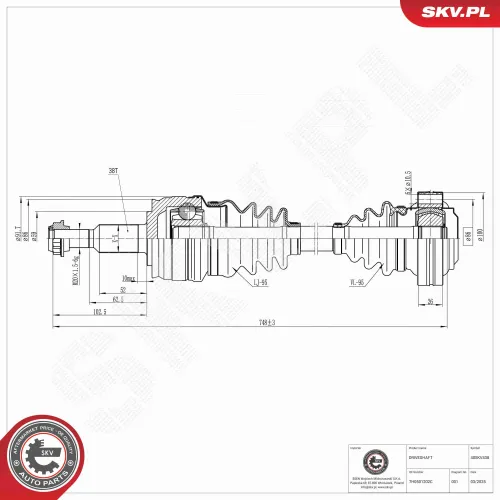 Antriebswelle ESEN SKV 40SKV438 Bild Antriebswelle ESEN SKV 40SKV438