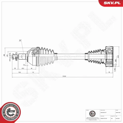 Antriebswelle Vorderachse links ESEN SKV 40SKV440 Bild Antriebswelle Vorderachse links ESEN SKV 40SKV440