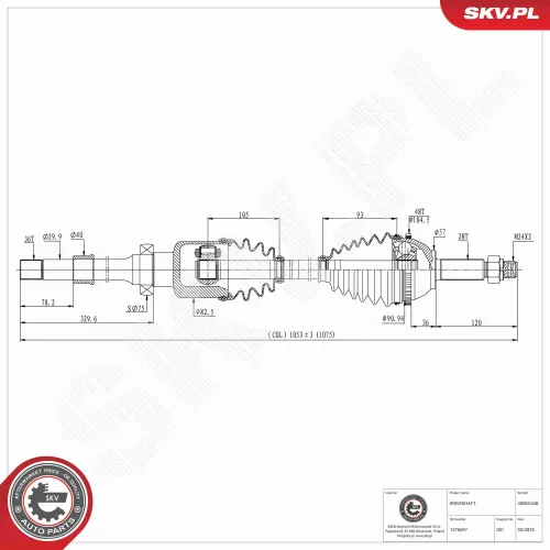 Antriebswelle Vorderachse rechts ESEN SKV 40SKV448 Bild Antriebswelle Vorderachse rechts ESEN SKV 40SKV448