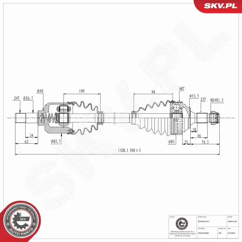 Antriebswelle Vorderachse links ESEN SKV 40SKV449 Bild Antriebswelle Vorderachse links ESEN SKV 40SKV449