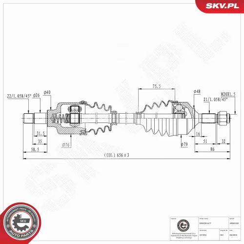 Antriebswelle Vorderachse links ESEN SKV 40SKV452 Bild Antriebswelle Vorderachse links ESEN SKV 40SKV452
