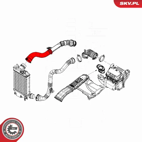 Ladeluftschlauch oben Ladeluftkühler ESEN SKV 43SKV159 Bild Ladeluftschlauch oben Ladeluftkühler ESEN SKV 43SKV159