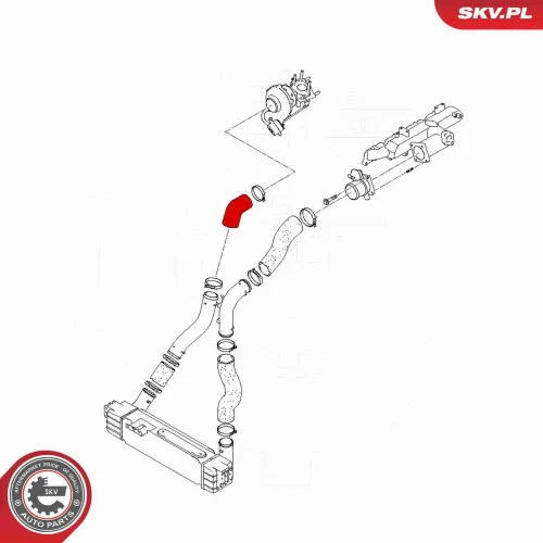 Ladeluftschlauch rechts oben Abgasturbolader ESEN SKV 43SKV275 Bild Ladeluftschlauch rechts oben Abgasturbolader ESEN SKV 43SKV275