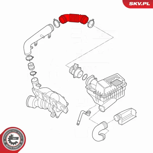 Ansaugschlauch, Luftfilter vor Abgasturbolader Luftmassenmesser ESEN SKV 54SKV184 Bild Ansaugschlauch, Luftfilter vor Abgasturbolader Luftmassenmesser ESEN SKV 54SKV184