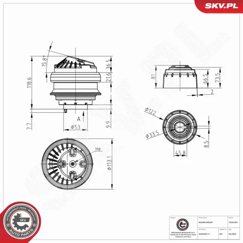 Lagerung, Motor vorne rechts ESEN SKV 75SKV001 Bild Lagerung, Motor vorne rechts ESEN SKV 75SKV001
