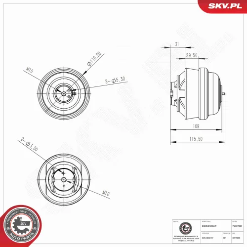 Lagerung, Motor vorne ESEN SKV 75SKV003 Bild Lagerung, Motor vorne ESEN SKV 75SKV003